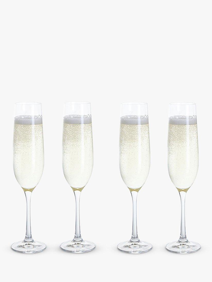 Dartington Crystal champagne flutes set of 4, 190ml clear - British product