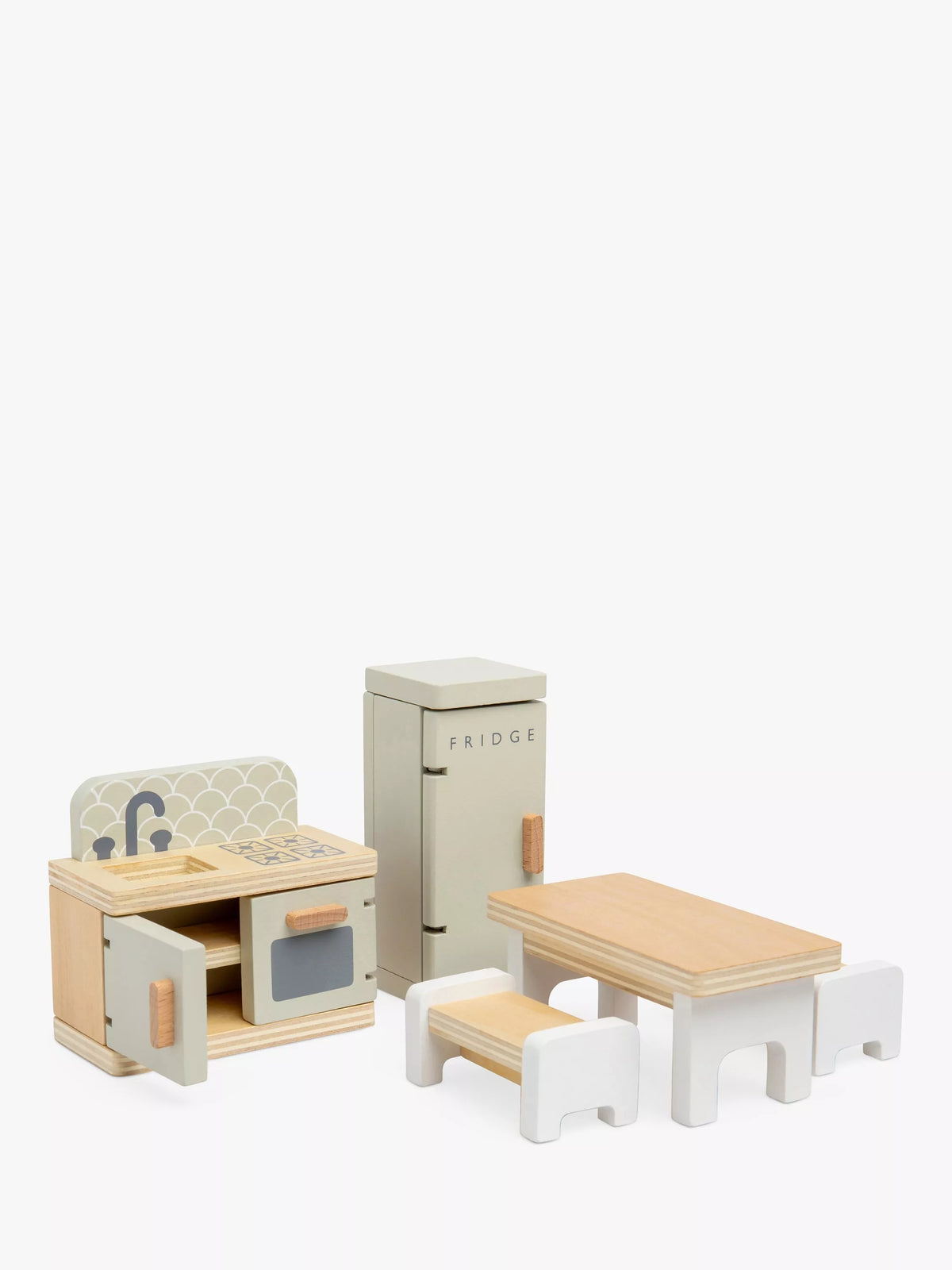 John Lewis Odney wooden doll's house kitchen furniture set, UK version