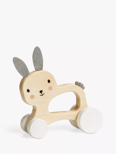 FSC-Certified Wooden Bunny Push Along Toy for Toddlers
