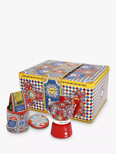 Bialetti Dolce Gabbana Moka Express Coffee Maker & Ground Coffee Gift Set 3 Cup