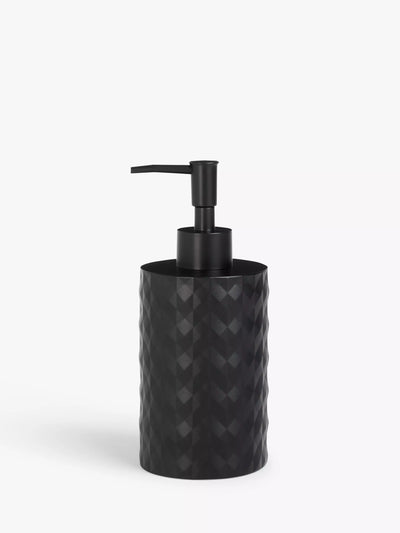 Diamond Design Polyresin Soap Dispenser in Black