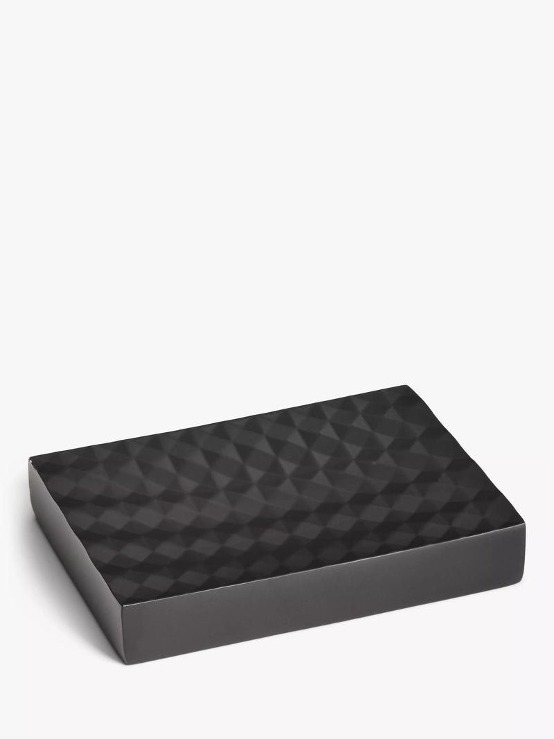 John Lewis diamond textured black soap dish, UK version
