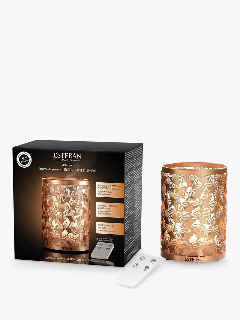 Copper Metal Electric Mist Diffuser with Candle Effect Lighting