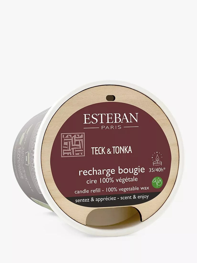 Esteban Teck & Tonka scented candle refill 180g - British product