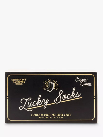 Lucky Socks Gift Set with Organic Cotton and Three Pairs
