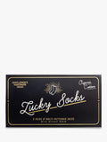 Gentlemen's Hardware lucky socks gift set with three pairs and international icons, UK version