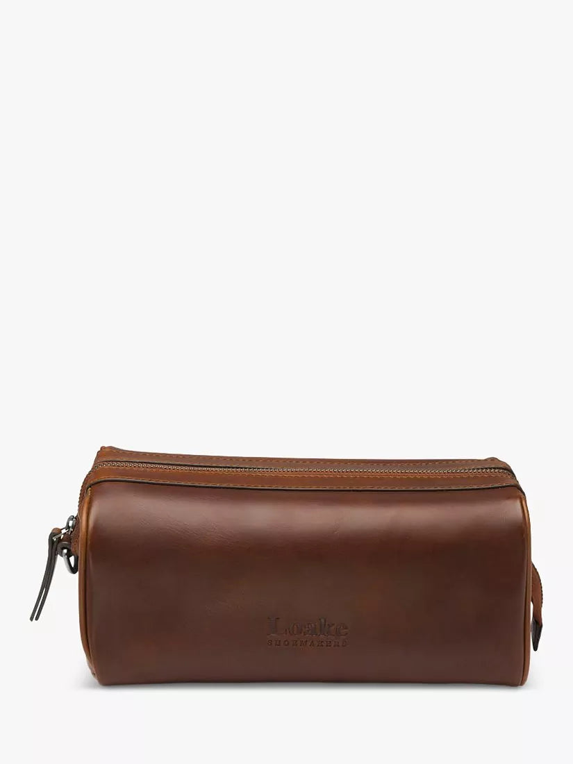 Loake Thames vegetable-tanned leather wash bag, UK version