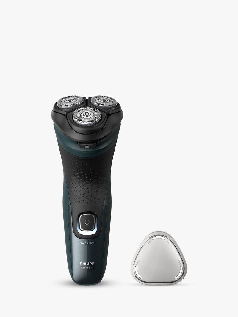 Philips wet & dry electric shaver with 27 PowerCut blades and pop-up trimmer, dark green forest, imported from the UK