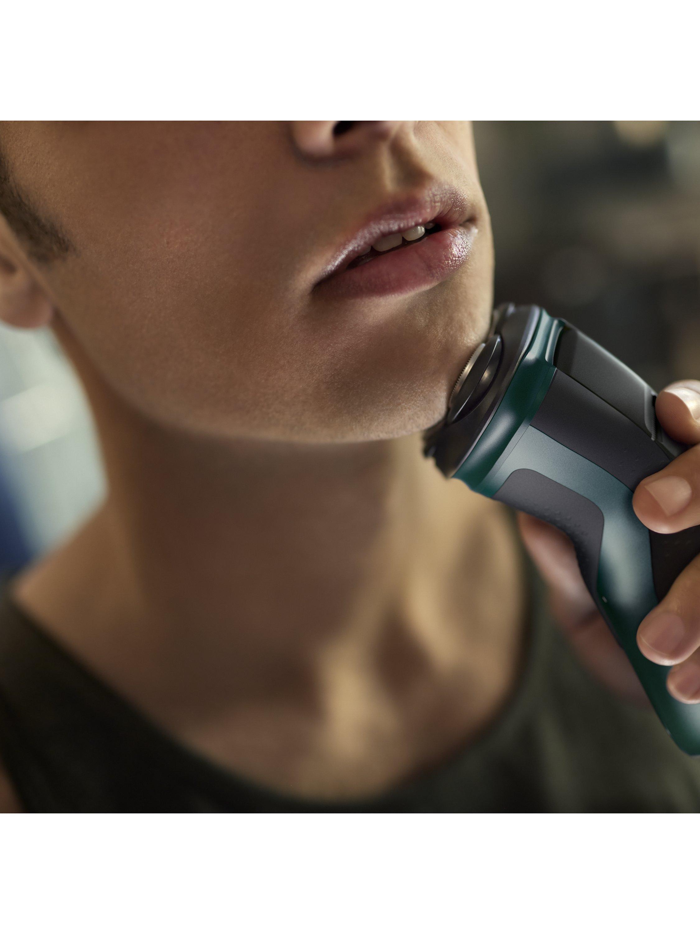 Philips wet & dry electric shaver with 27 PowerCut blades and pop-up trimmer, dark green forest, imported from the UK