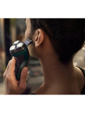 Philips wet & dry electric shaver with 27 PowerCut blades and pop-up trimmer, dark green forest, imported from the UK