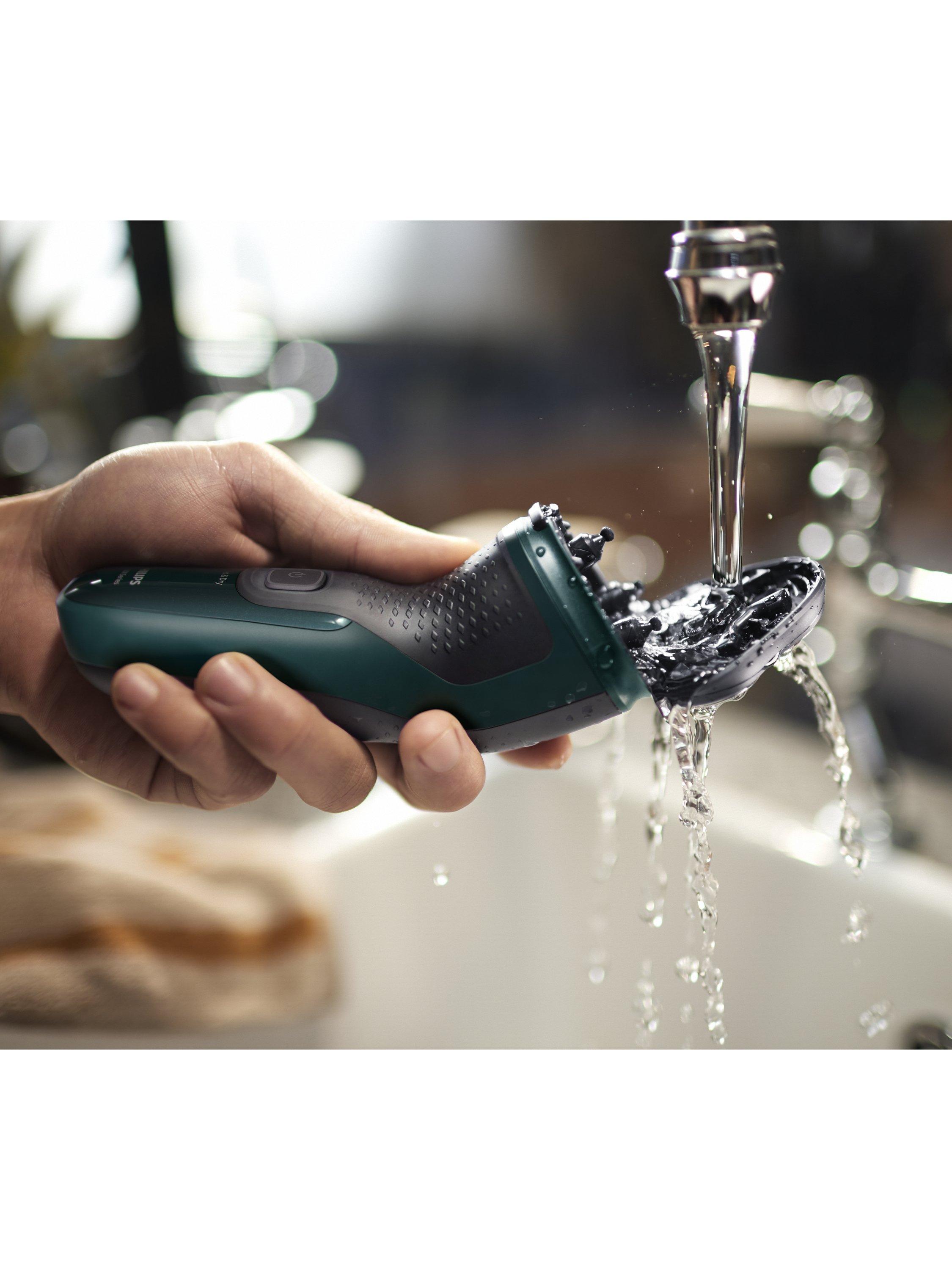 Philips wet & dry electric shaver with 27 PowerCut blades and pop-up trimmer, dark green forest, imported from the UK