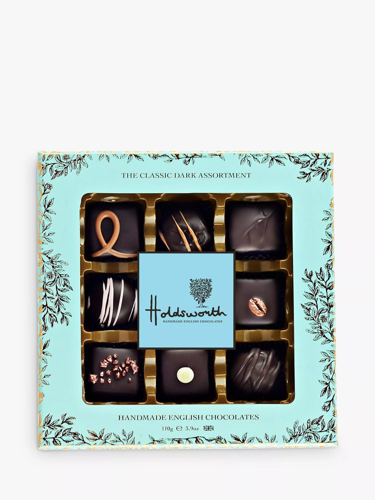 Holdsworth dark chocolate truffle assortment with creams and caramels 110g, UK version