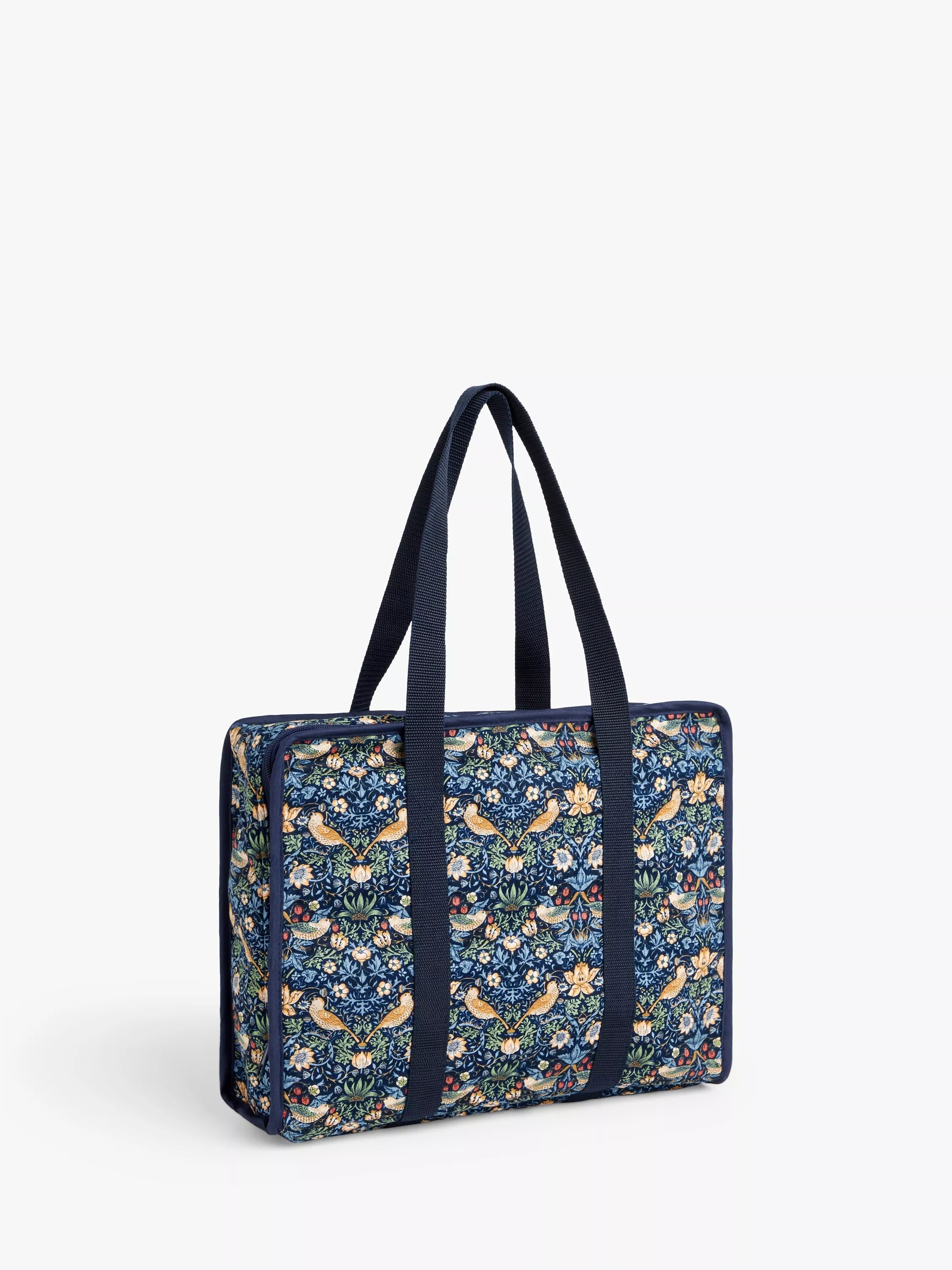 John Lewis William Morris Strawberry Thief craft storage bag in navy, UK version