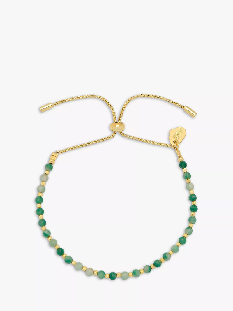 Estella Bartlett green agate beaded bracelet in gold - British product