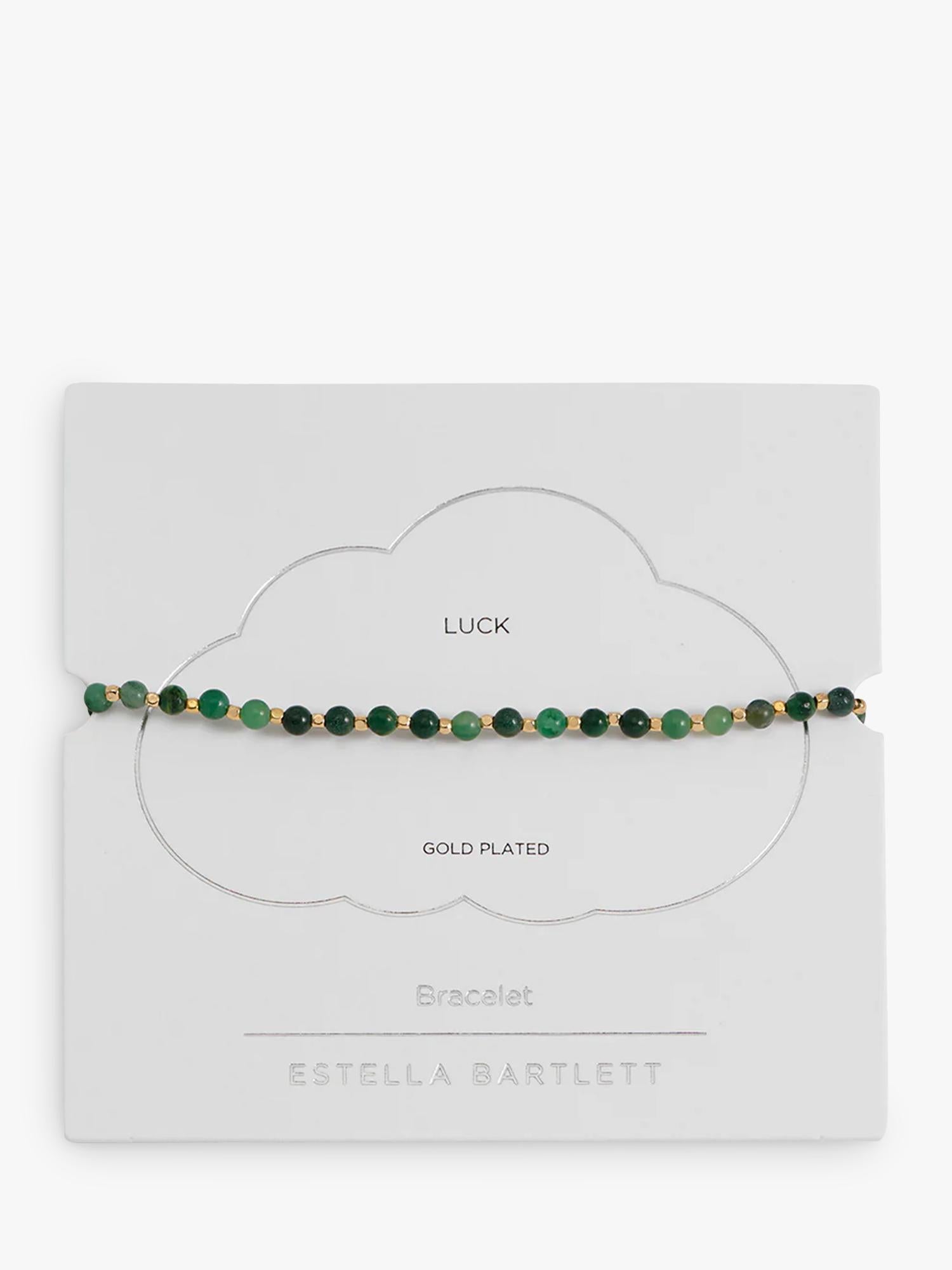 Estella Bartlett green agate beaded bracelet in gold - British product