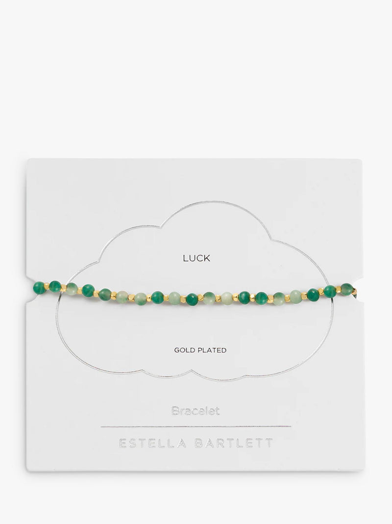 Estella Bartlett green agate beaded bracelet in gold - British product