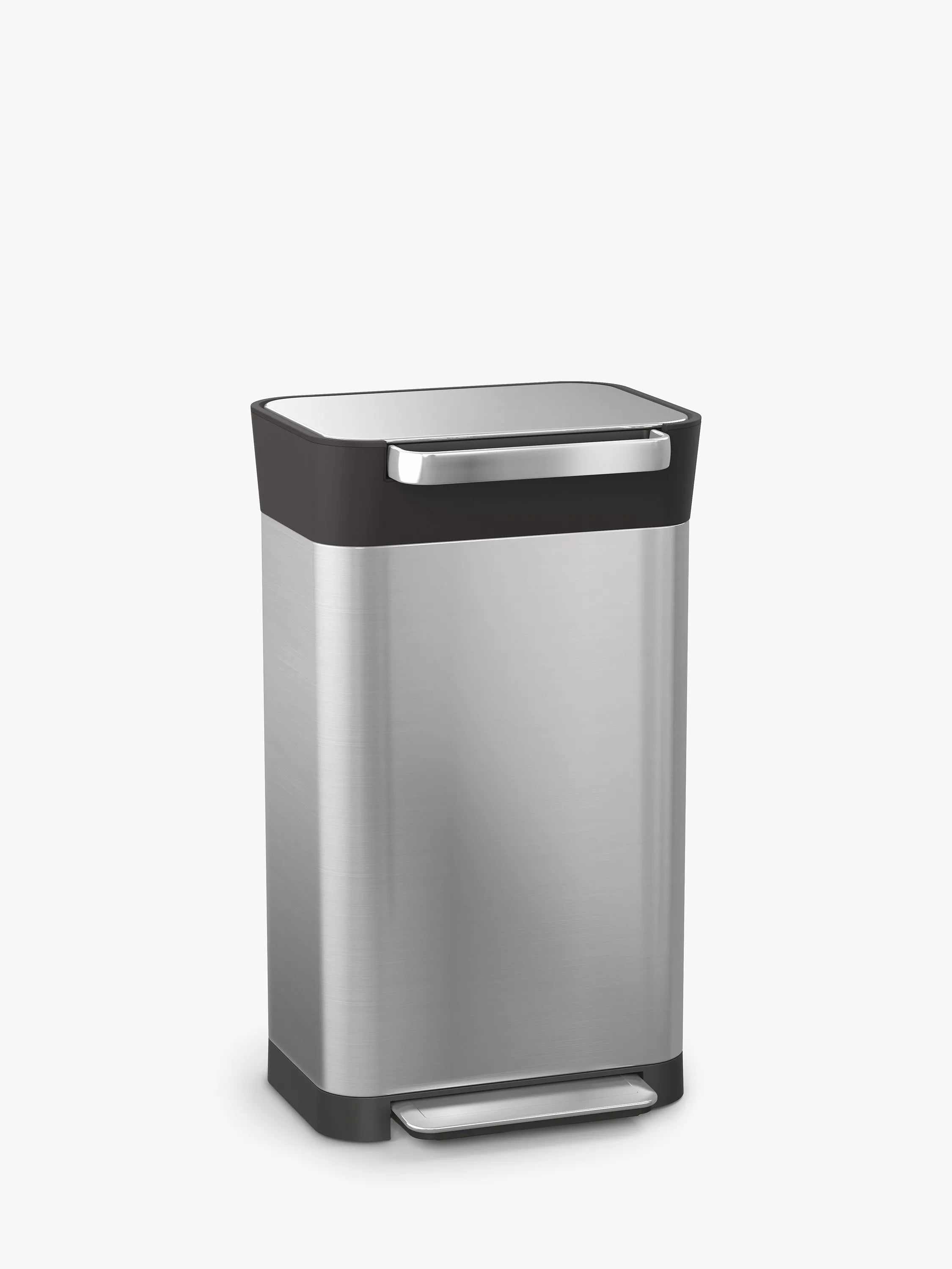 Joseph Joseph 30L trash compactor pedal bin with fingerprint-proof coating, UK version