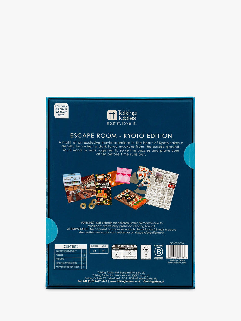 Talking Tables Kyoto Edition escape room game (British brand)