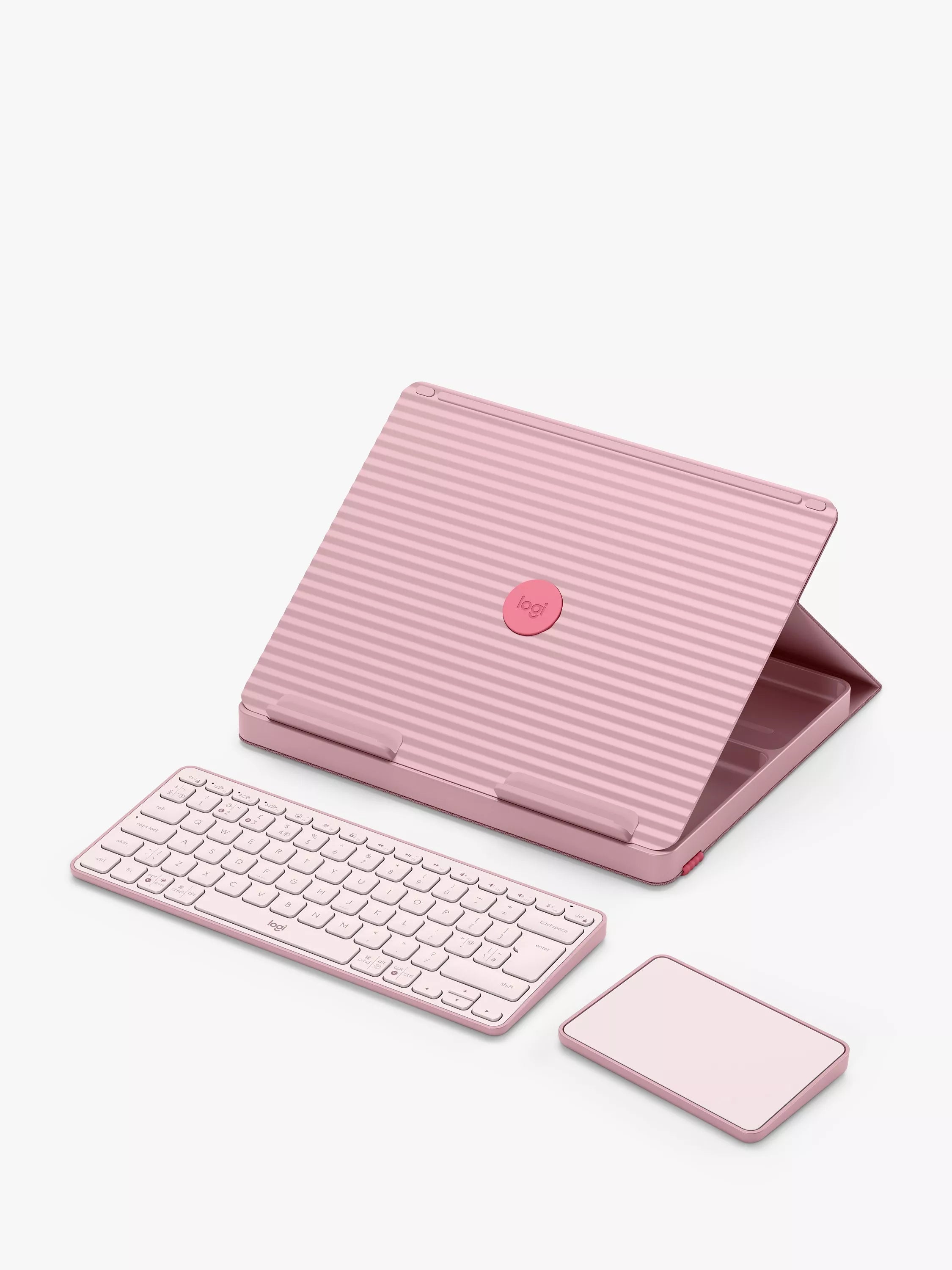 Logitech wireless keyboard and touchpad pop-up desk kit, UK version