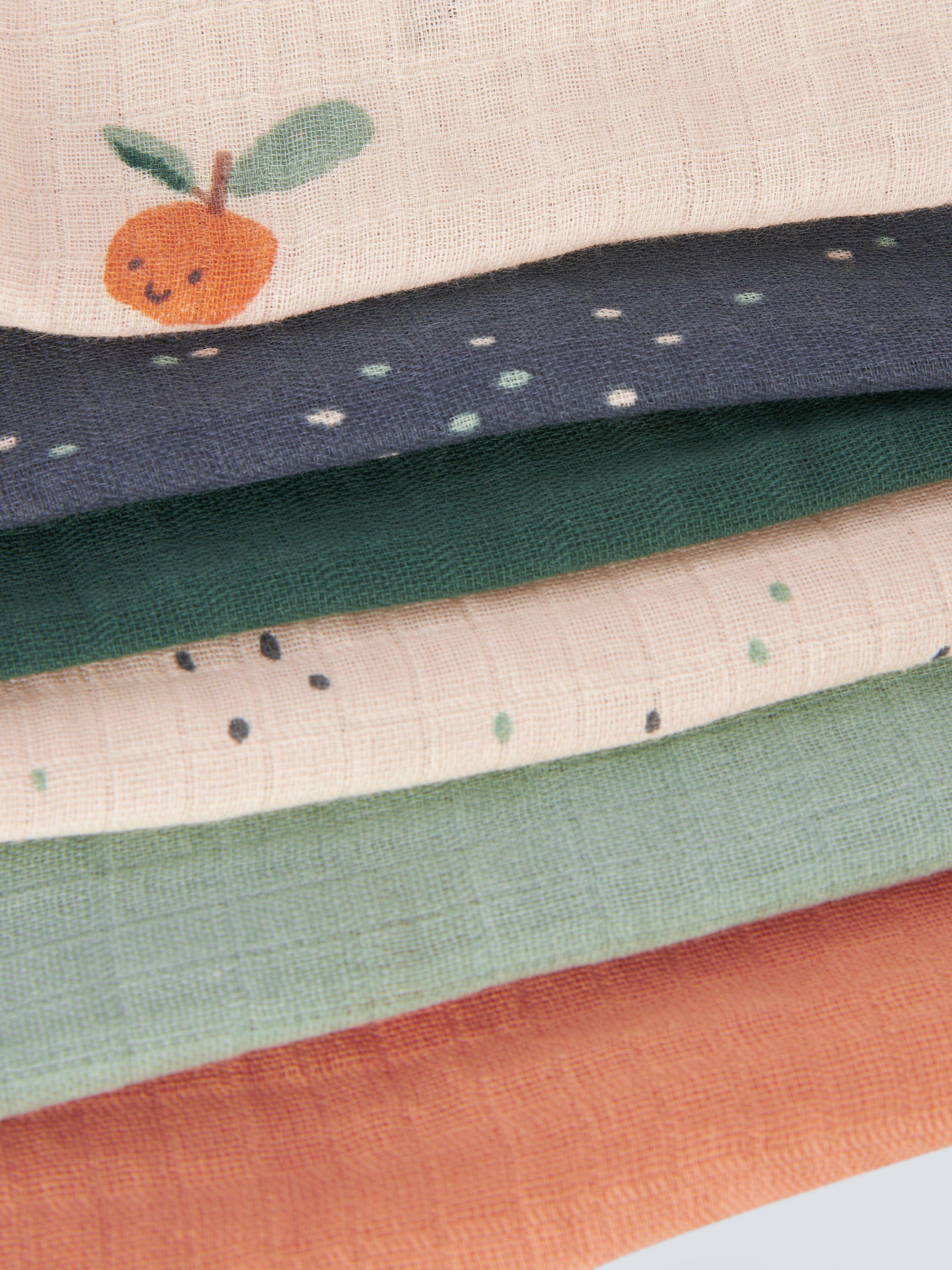 John Lewis oranges spot print muslin squares pack of 6, UK version