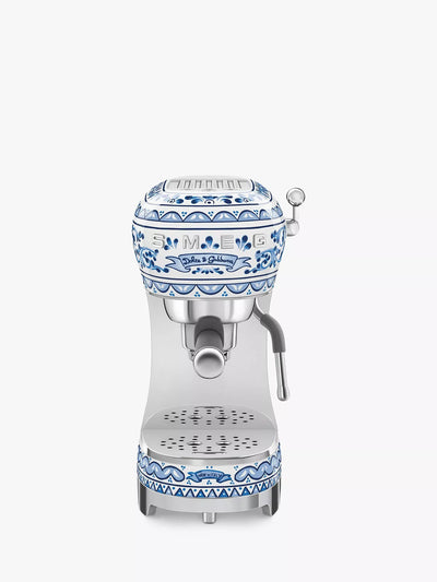 Smeg Dolce & Gabbana ECF02DGBUK Mediterraneo Blue/White Espresso Machine
