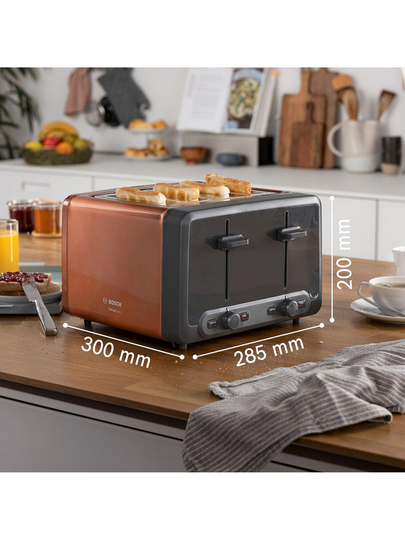 Bosch copper 4-slice toaster with warming rack - British product