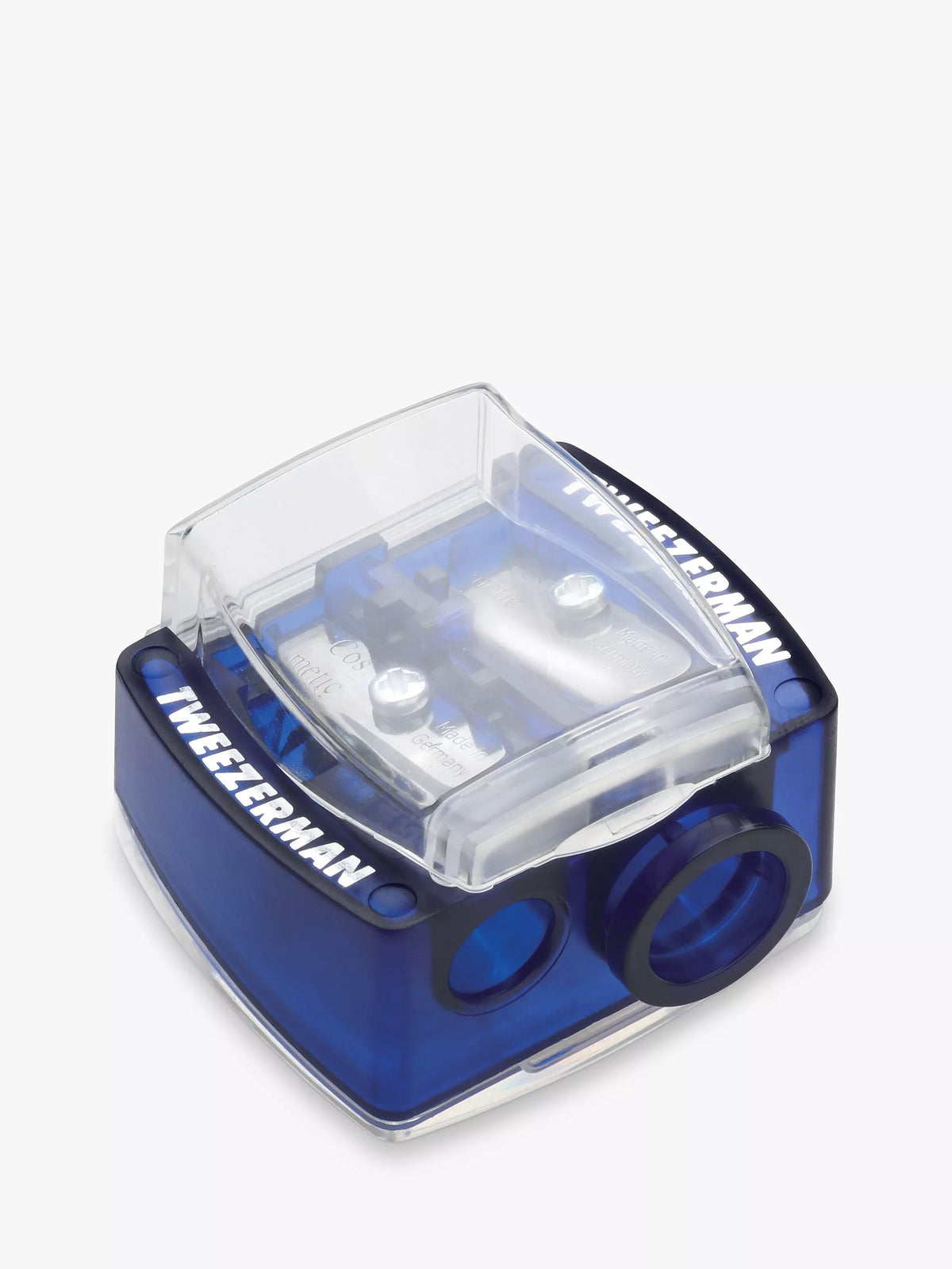 Tweezerman blue cosmetic pencil sharpener (British brand)