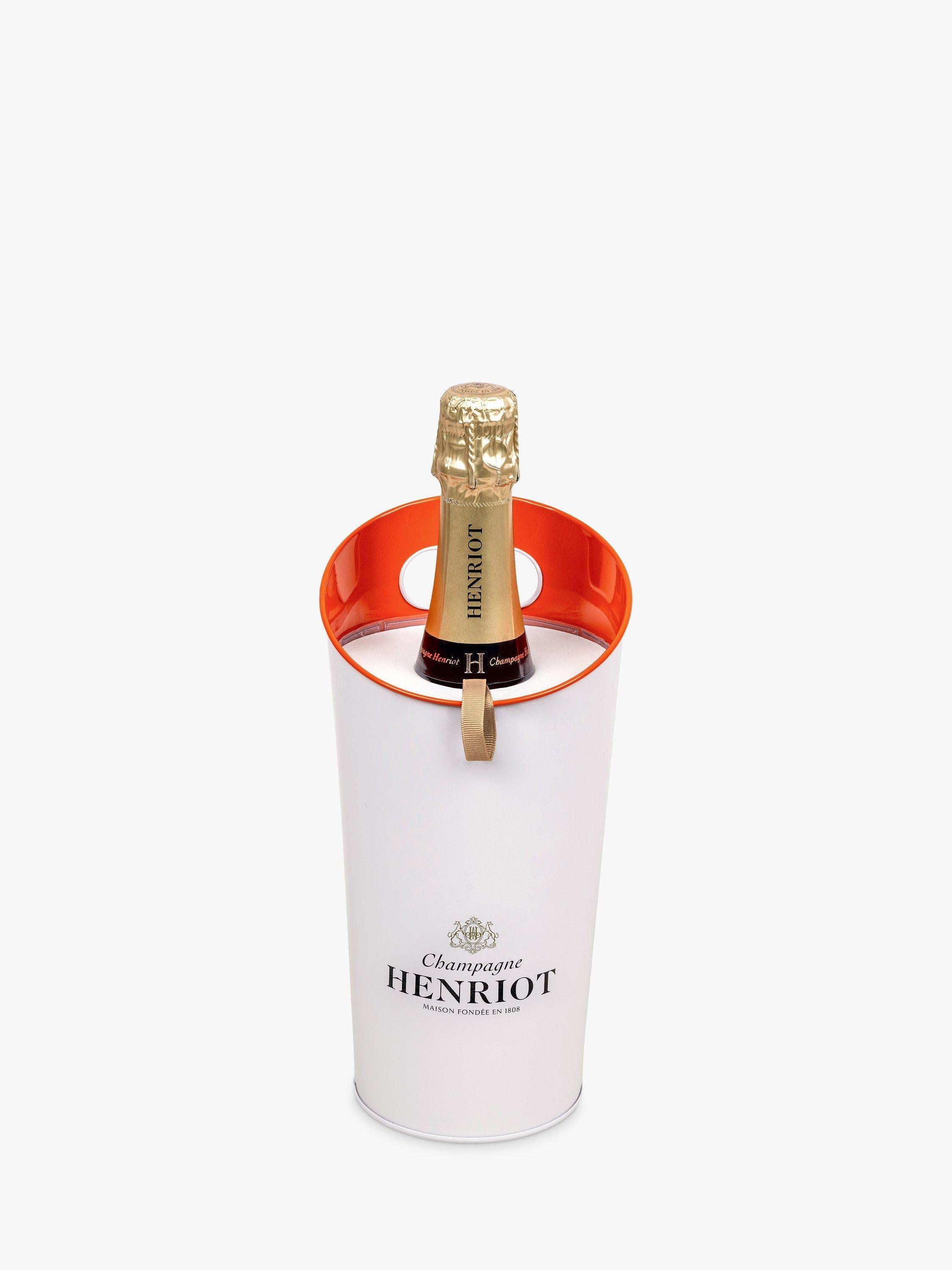 Henriot Brut Souverain champagne with cooler bucket 75cl, UK version