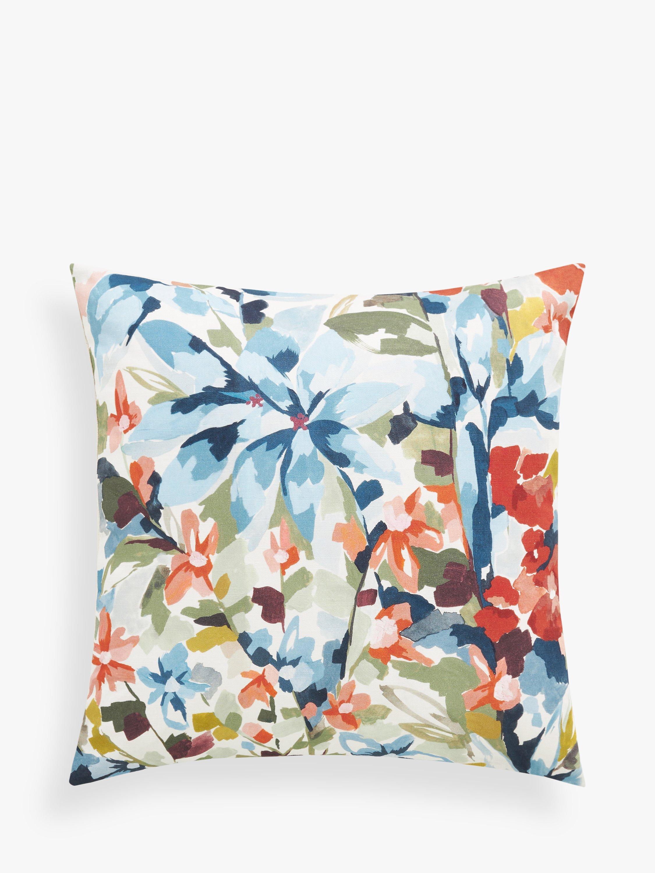 Amberley Multi-Coloured Floral Abstract Woven Cushion