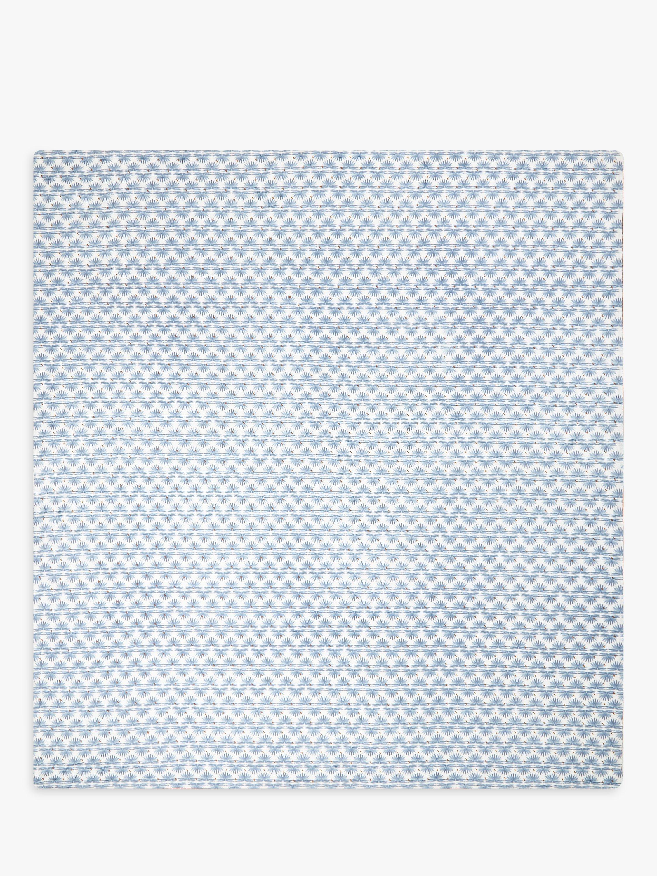 John Lewis reversible quilted cotton velvet bedspread with floral print rust blue, UK version