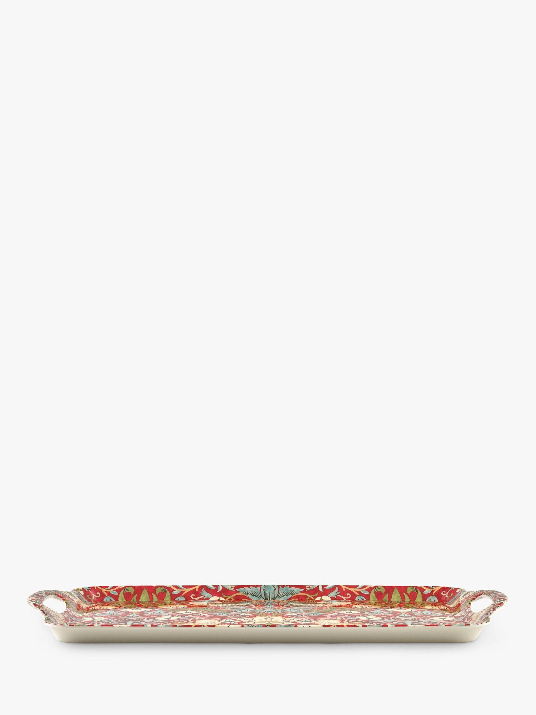 Morris & Co. large handled melamine tray with Strawberry Thief design, imported from the UK