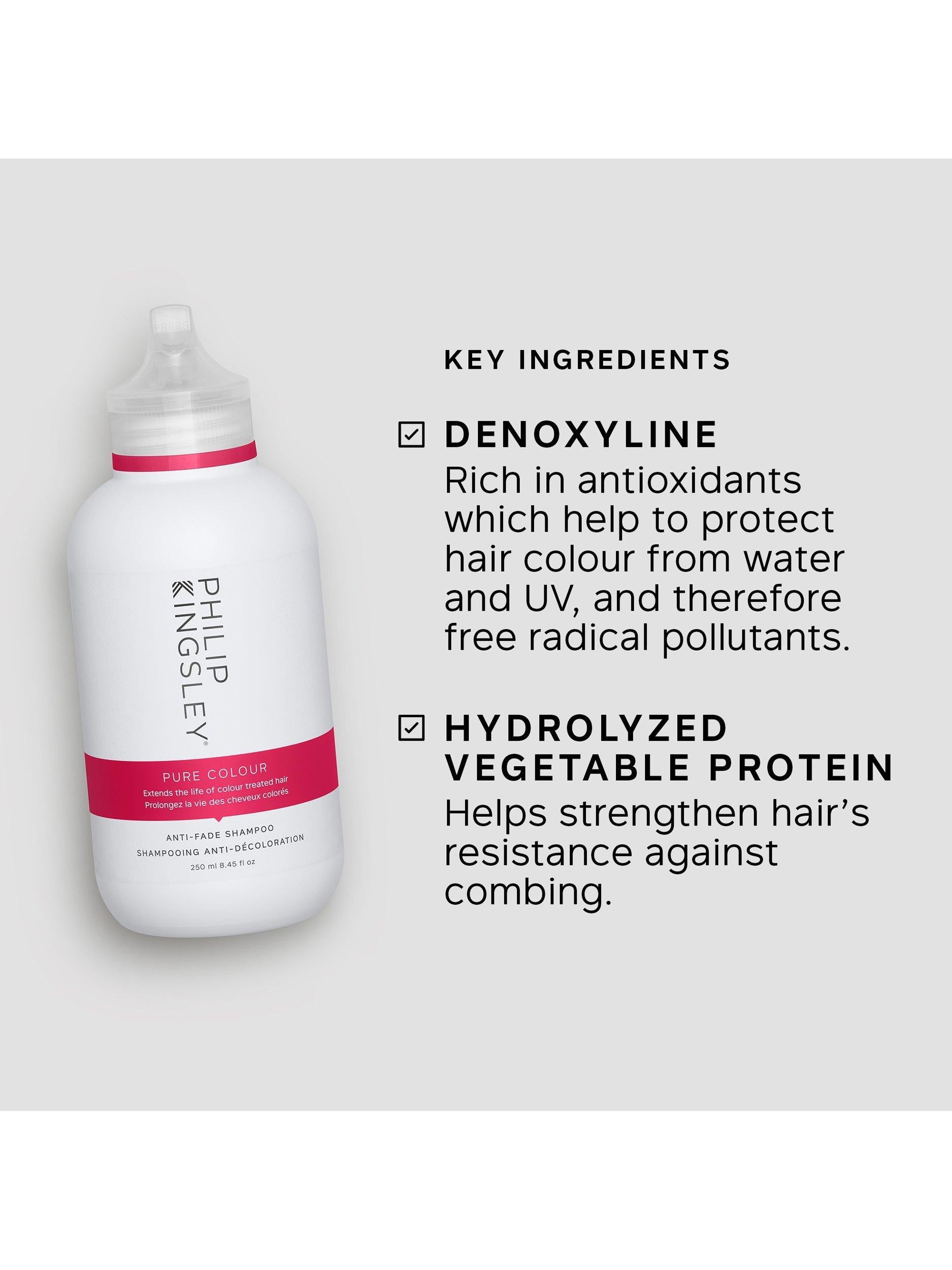 Philip Kingsley Anti-Fade Shampoo Pure Colour 250ml, imported from the UK