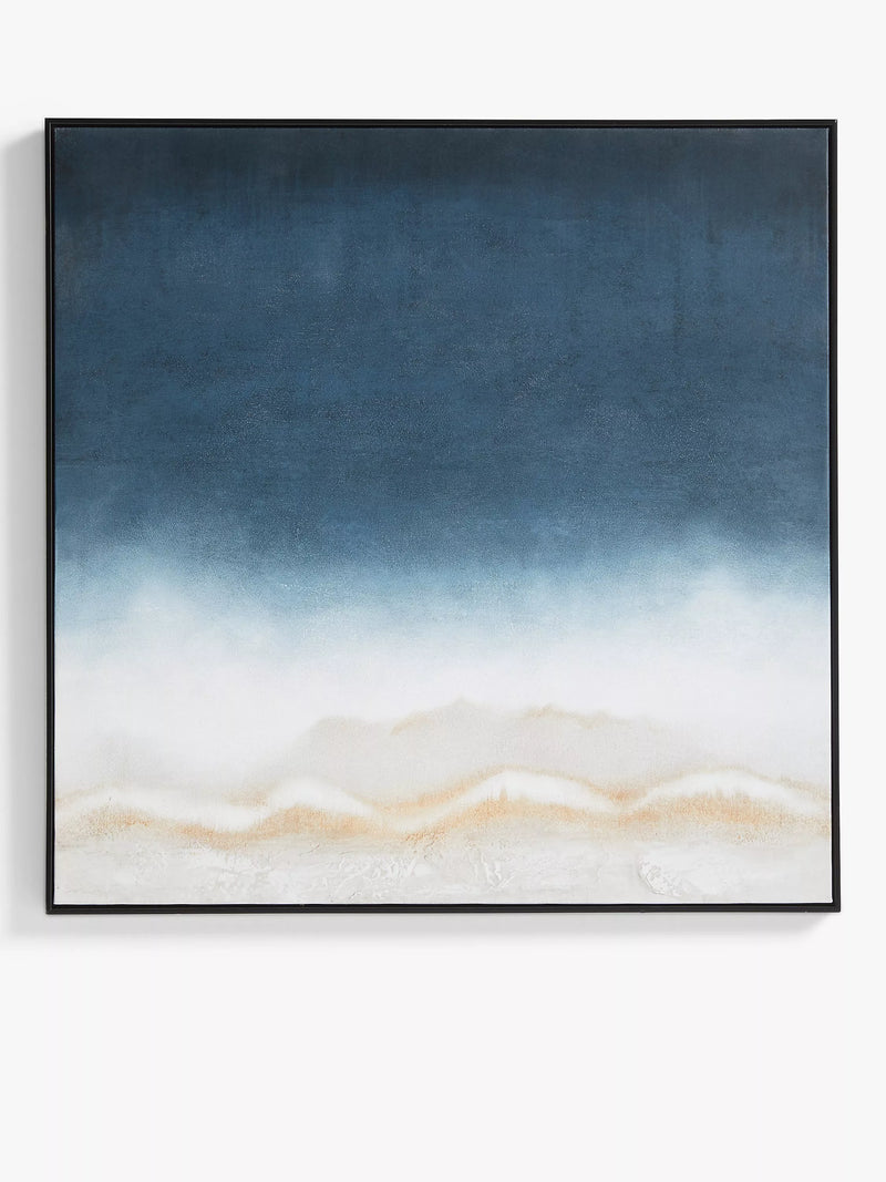 John Lewis Dark Skye abstract canvas blue 100x100cm - British product