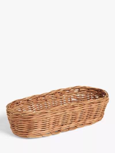 Hand-Woven Rattan Bread Basket, Natural