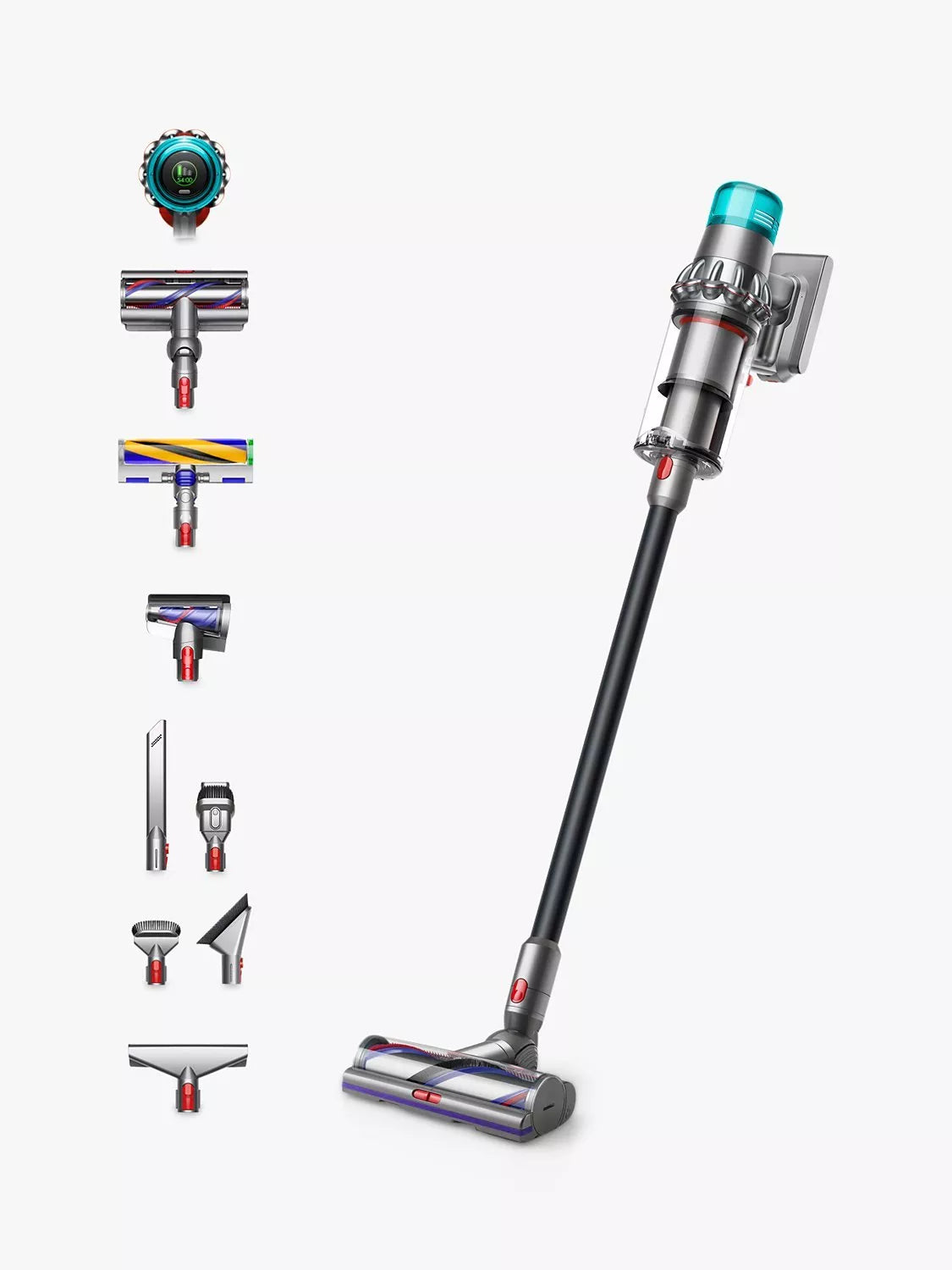 Dyson V15 Detect Total Clean cordless vacuum cleaner in nickel and black - British product