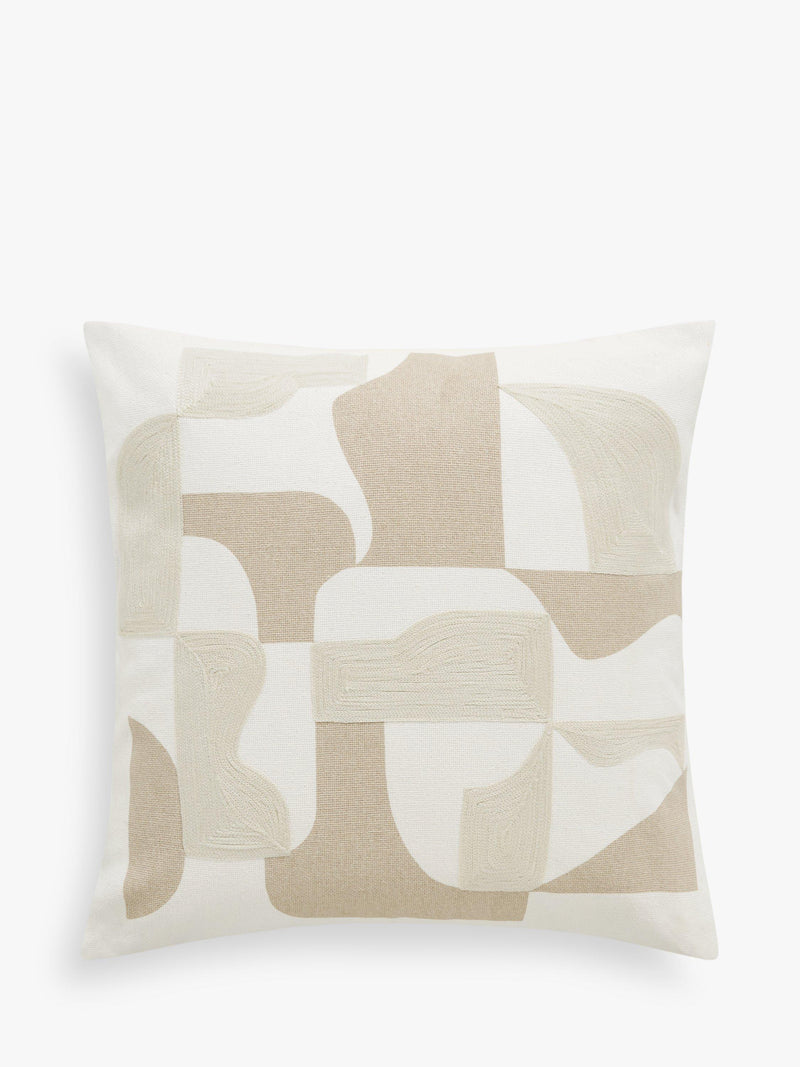 Woven Geometric Textured Greige Cushion