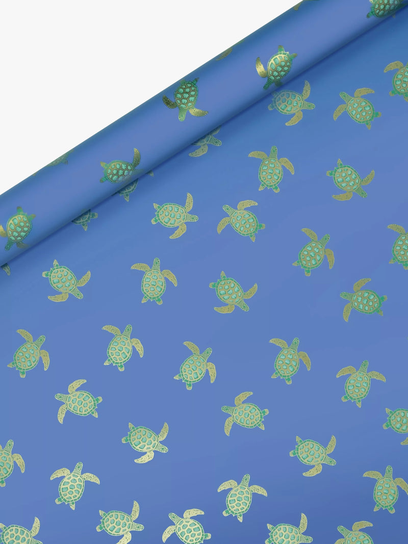 Elizabeth Scarlett Metallic Turtles Wrapping Paper 3m - British product