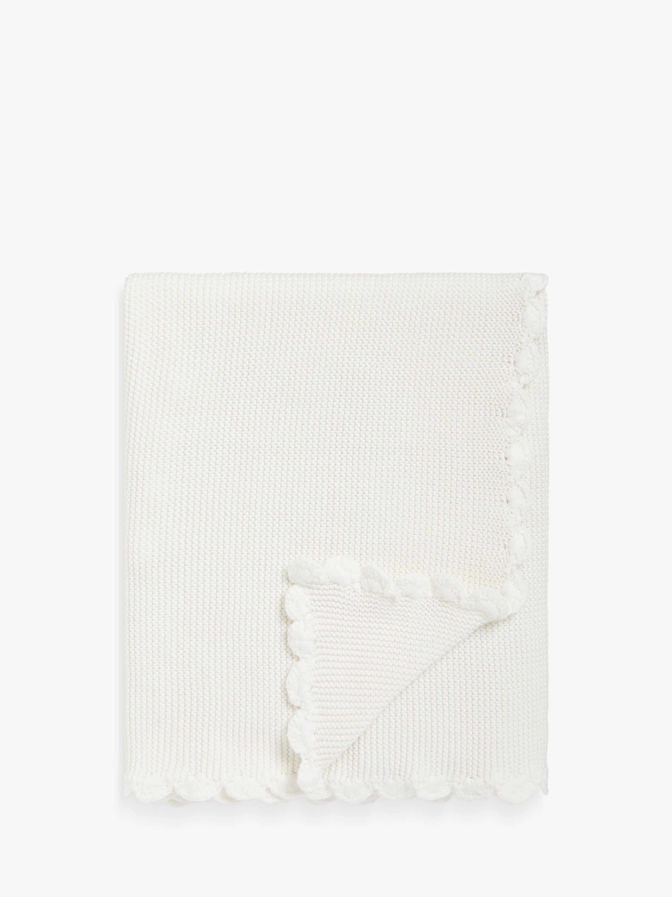 John Lewis scalloped cotton baby blanket 100 x 80cm, UK version