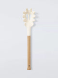 John Lewis wood handle silicone head spaghetti spoon with FSC-certified oak wood in cream, UK version