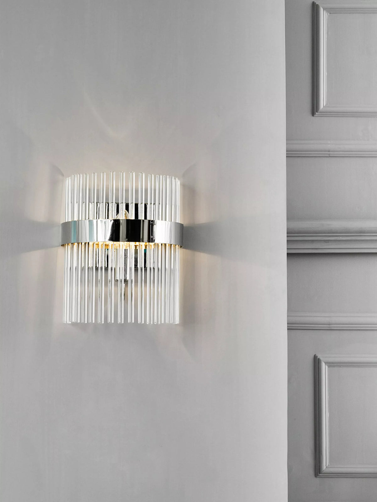Laura Ashley Alexa Wall Light in Polished Nickel, UK version