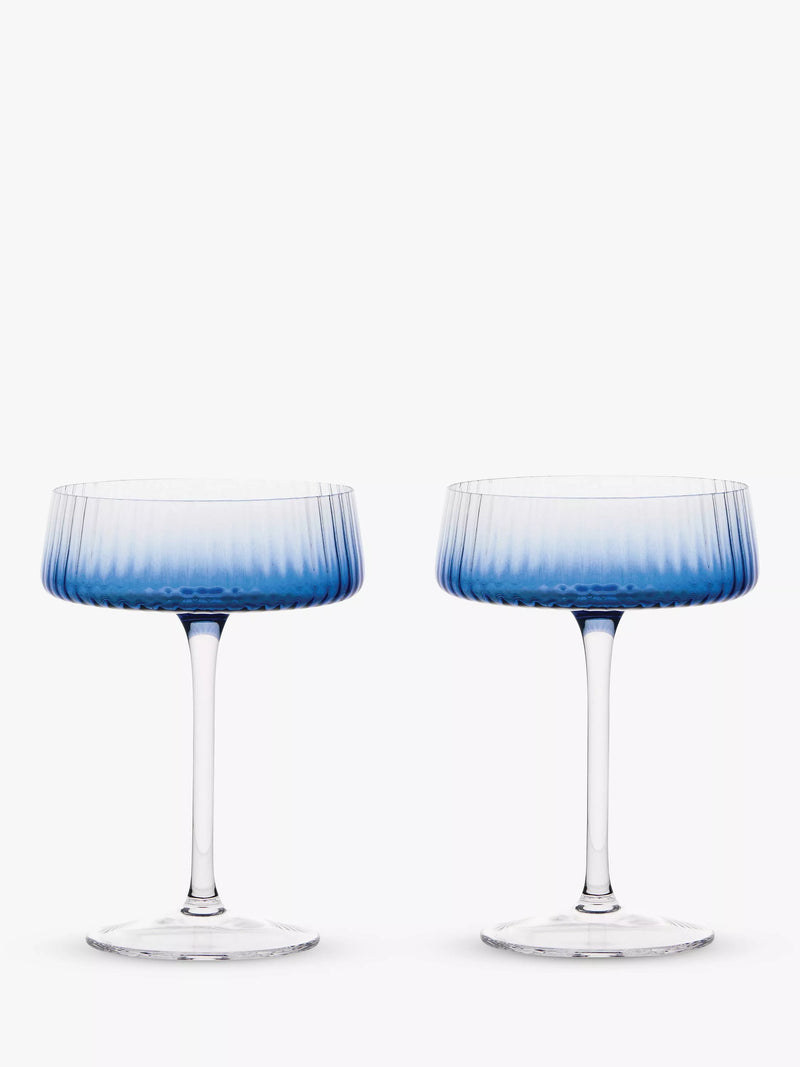 Anton Studio Designs Empire Glass Champagne Saucer, Set of 2, 250ml - McGrocer