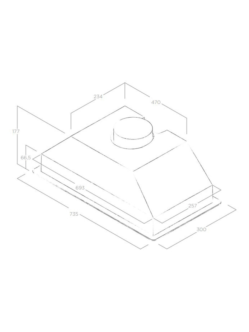 Elica built-in cooker hood silver 73.5cm - British product