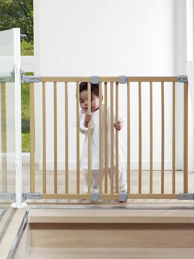 BabyDan Beechwood Flexifit Safety Gate FSC Certified 62.5cm-100.5cm Width