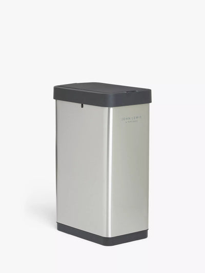 Two Section Sensor Recycling Bin with Handles, Stainless Steel, 28+22L