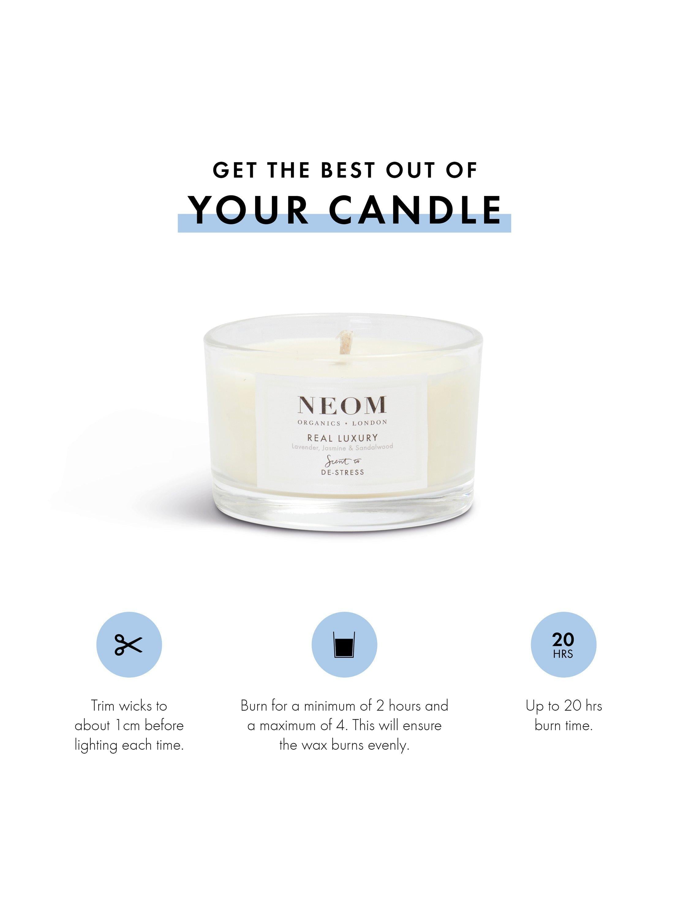 NEOM travel scented candle gift set with three natural fragrances, imported from the UK