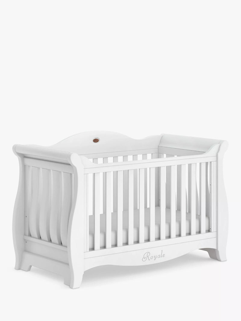Boori Sleigh Royale Cotbed White - British product