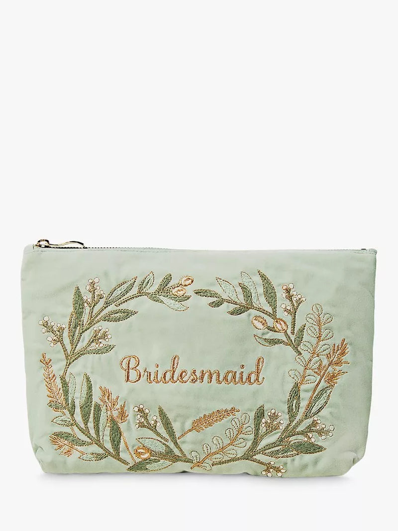 Elizabeth Scarlett Bridesmaid embroidered cotton pouch - British product