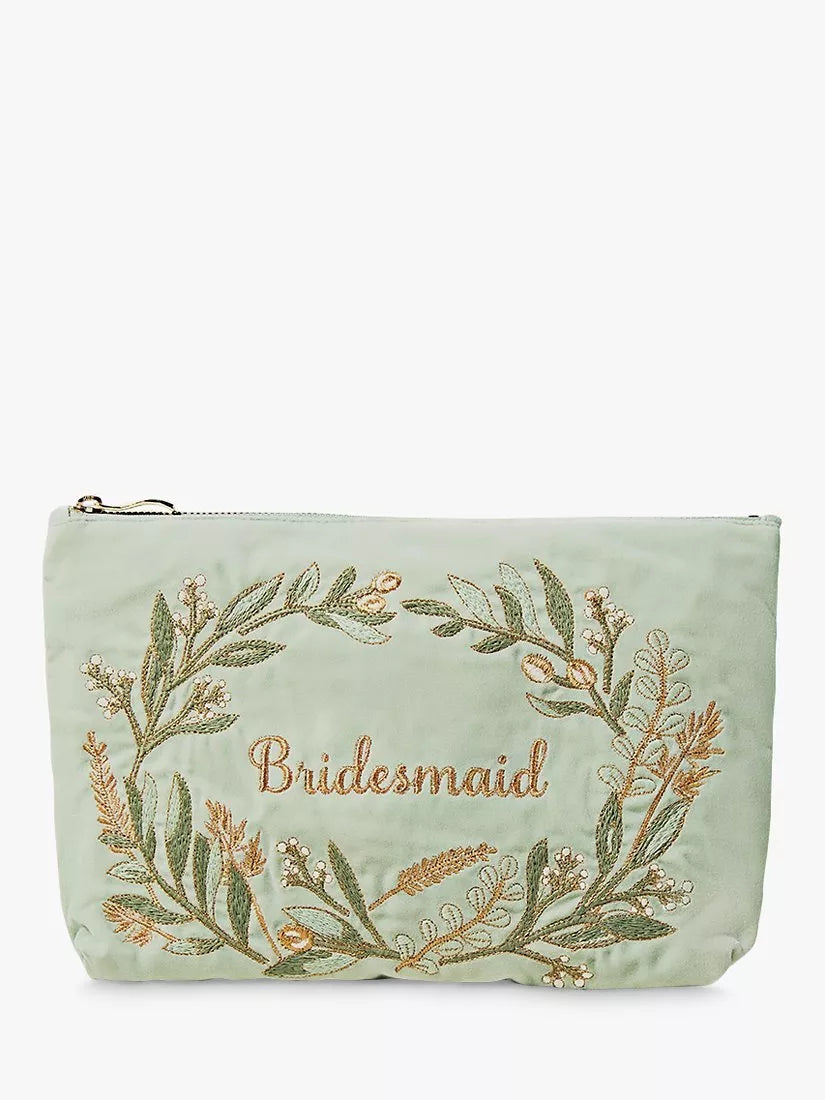 Elizabeth Scarlett Bridesmaid embroidered cotton pouch - British product