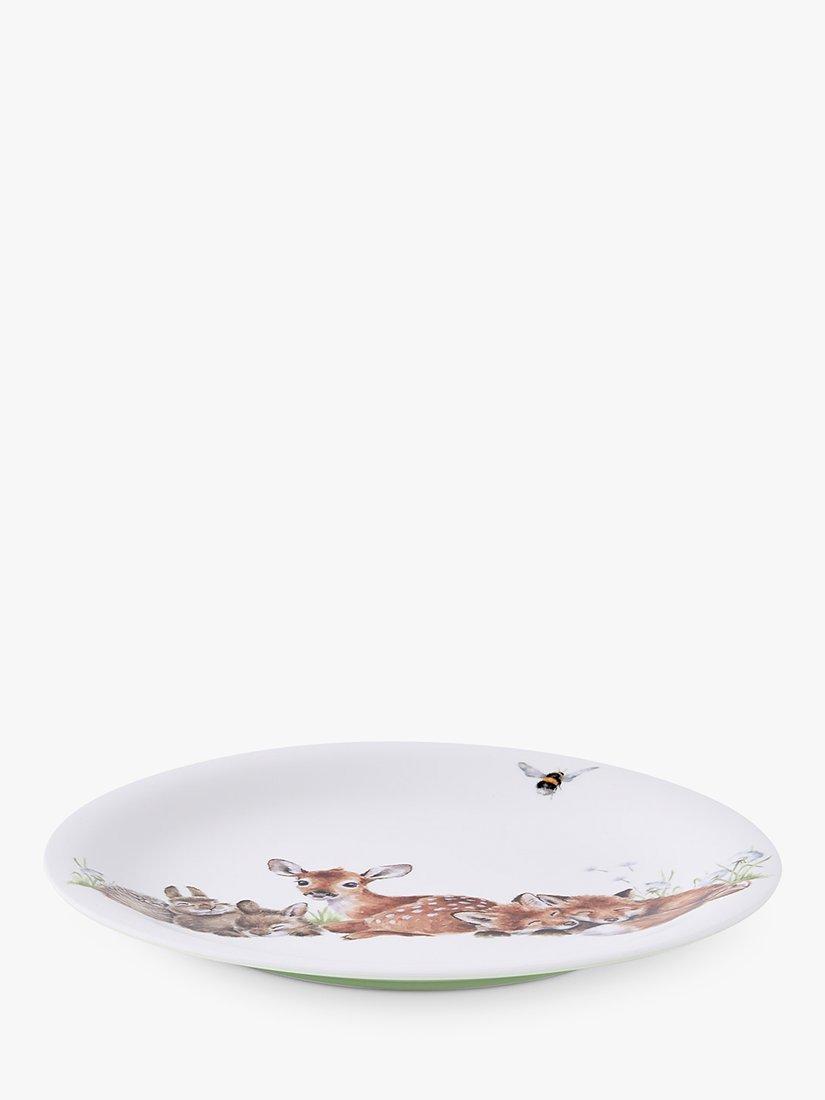 Wrendale Designs Baby Animals melamine plate and bowl set, Brown/Multi, Set of 2 (British brand)