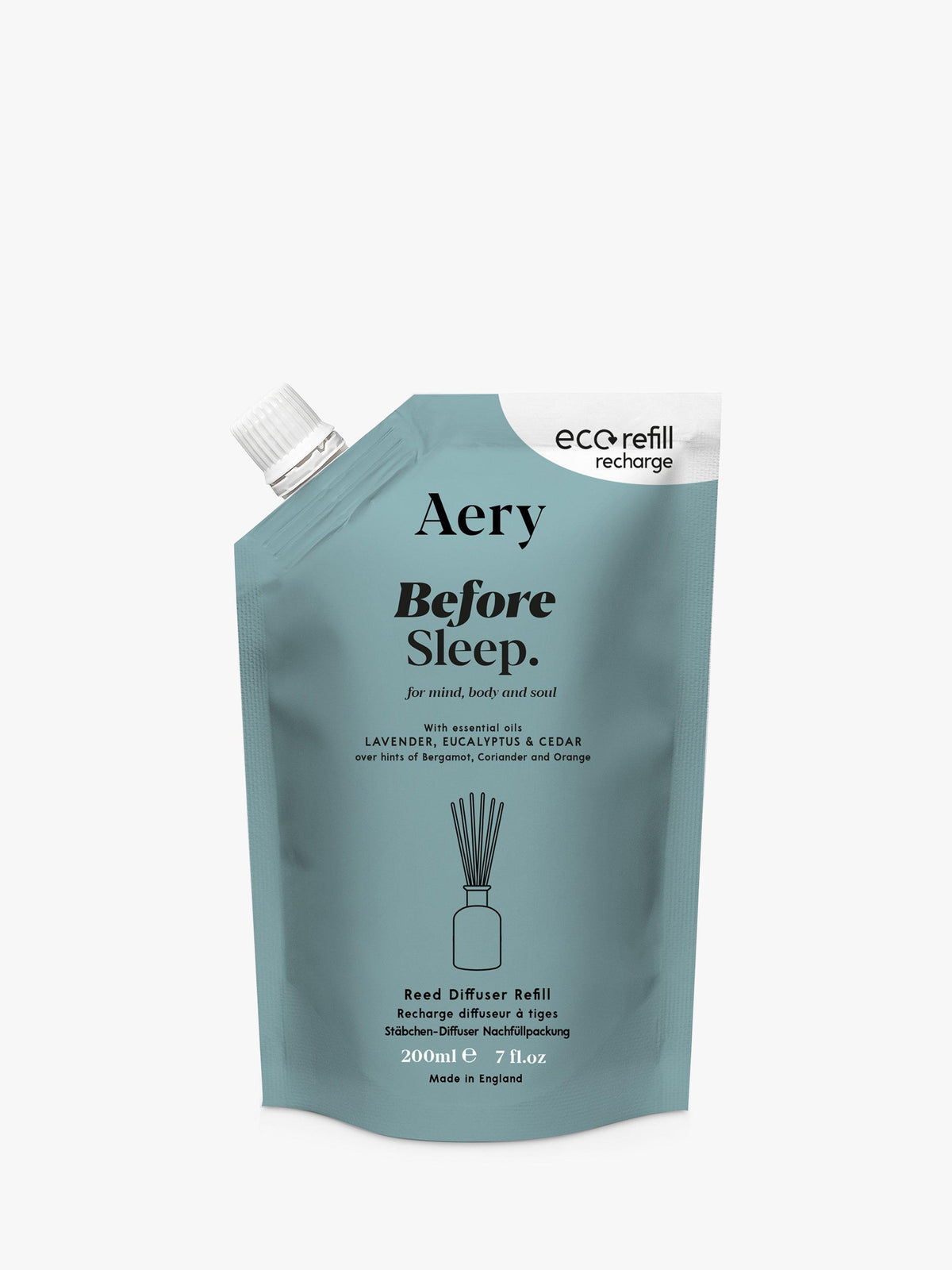 Sleep-Promoting Reed Diffuser Refill Pouch 200ml with Lavender and Cedar